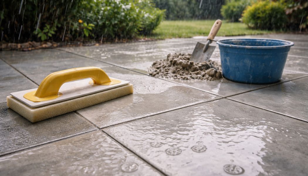 carrelage avec pluie