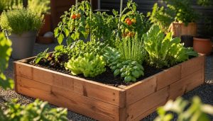 Potager en bac en bois