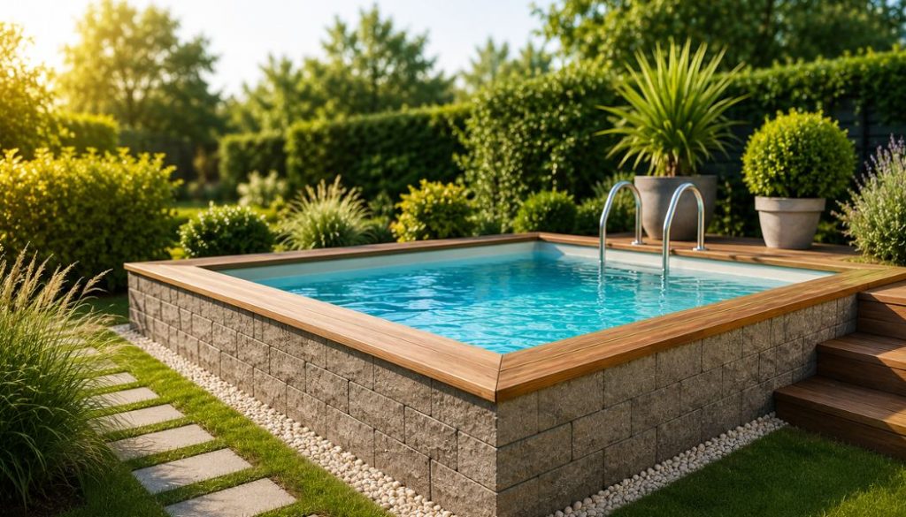piscine semi-enterrée